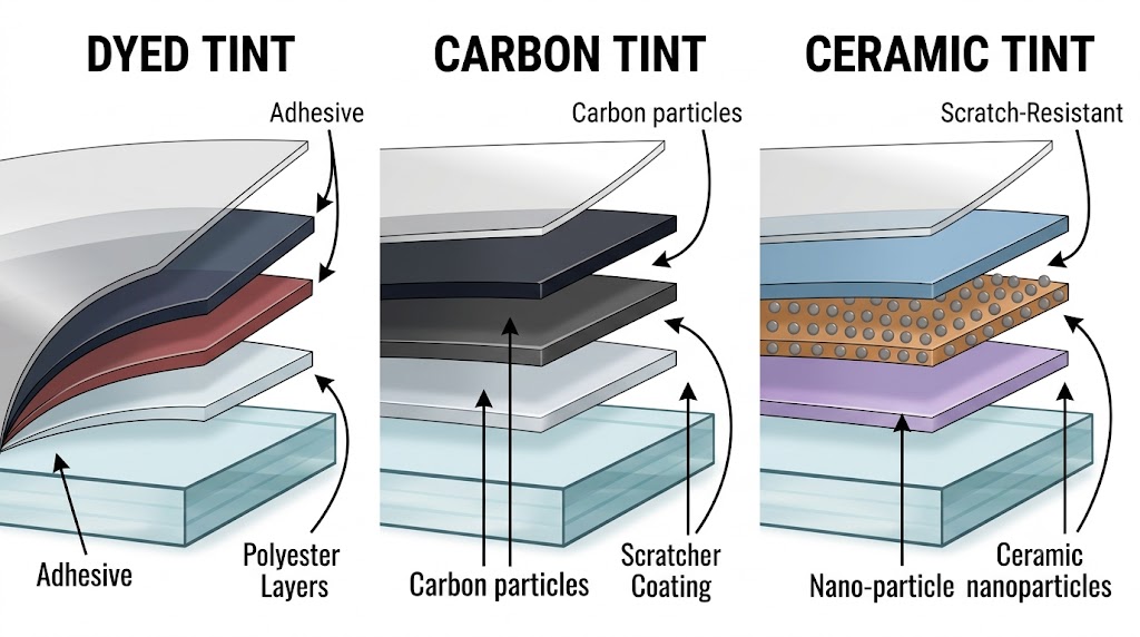 window tint film types diagram